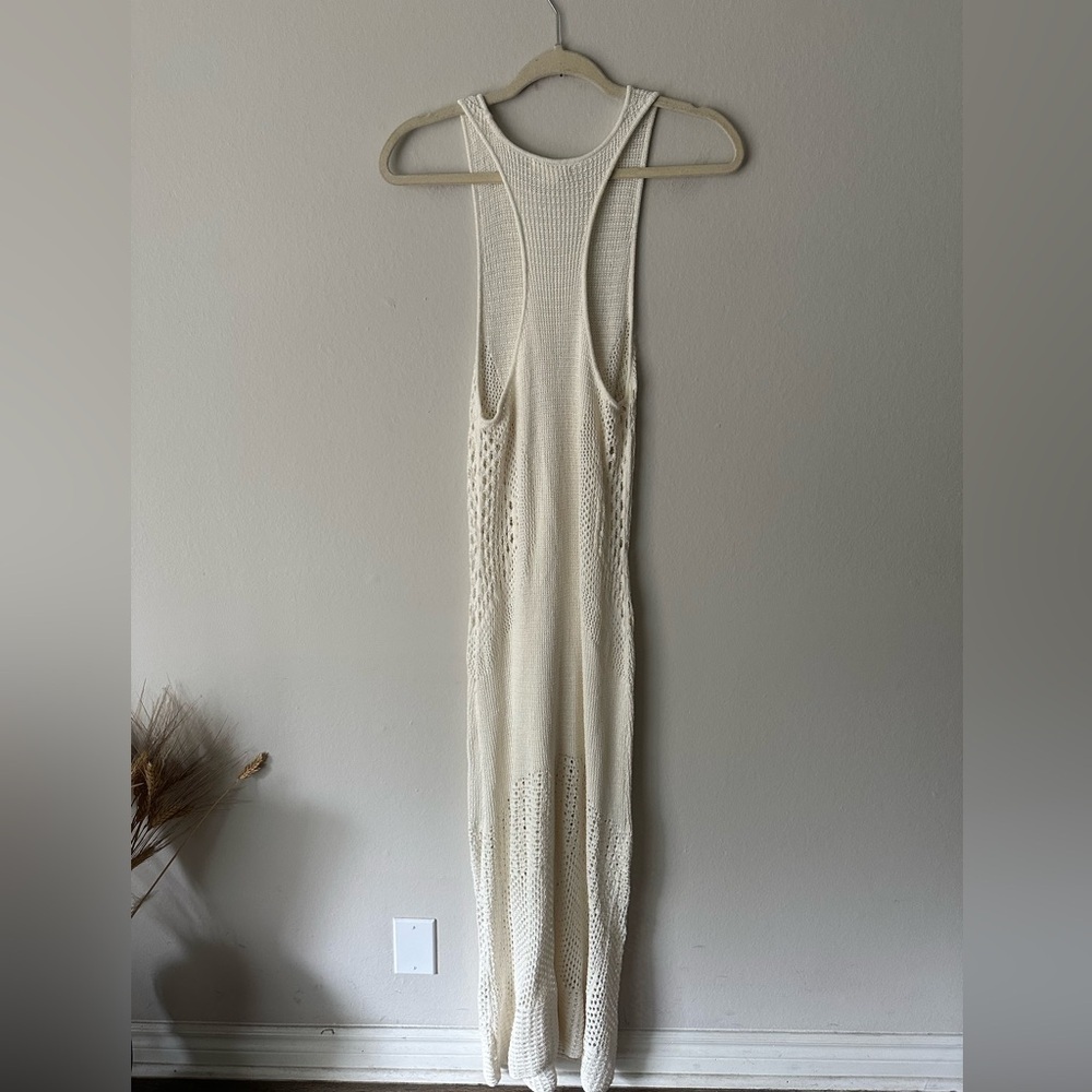 H&M Boho Chic Beach Crochet Knit Midi Maxi Dress in Off white S - Picture 12 of 13
